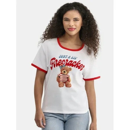 Cactus and Pearl Women s Lil Firecracker Graphic Tee with Short Sleeves Sizes XXS-XXL | Walmart (US)