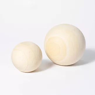 4" Decorative Stone Wood Ball Natural - Threshold™ designed with Studio McGee | Target