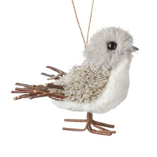 CANVAS Red Collection Decoration Faux Fur Bird Christmas Ornament, Grey, 5-in | Canadian Tire