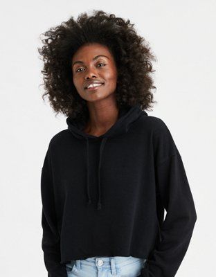 AE Fleece Cropped Hoodie | American Eagle Outfitters (US & CA)