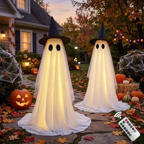 2Pcs Halloween Decorations Outdoor,5FT Height Spooky Ghost Halloween Decor | Amazon (US)