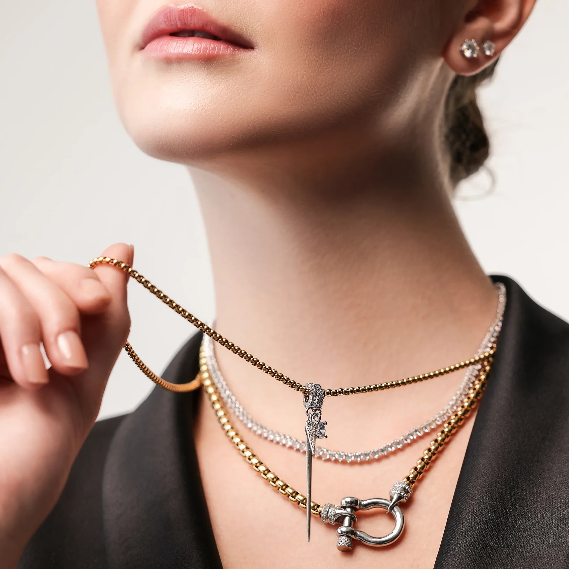HERRADURA SIGNATURE SPIGA TENNIS LAYERED NECKLACE SET | Artizan LLC