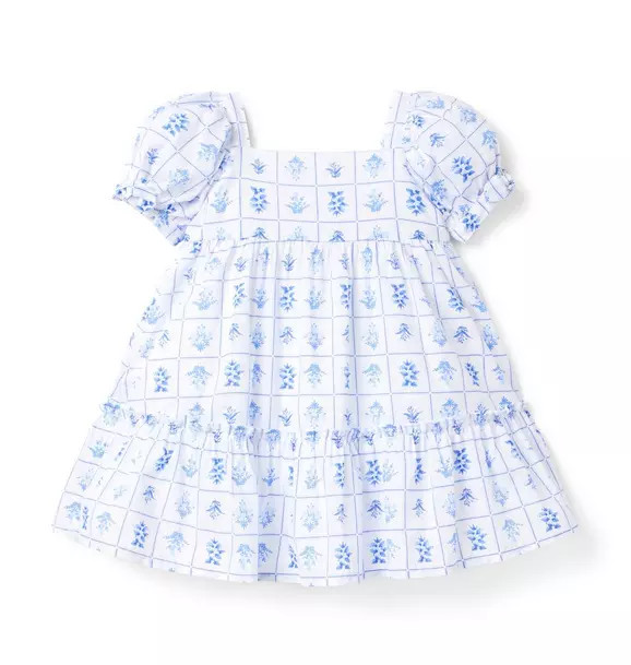 Floral Tile Puff Sleeve Dress | Janie and Jack
