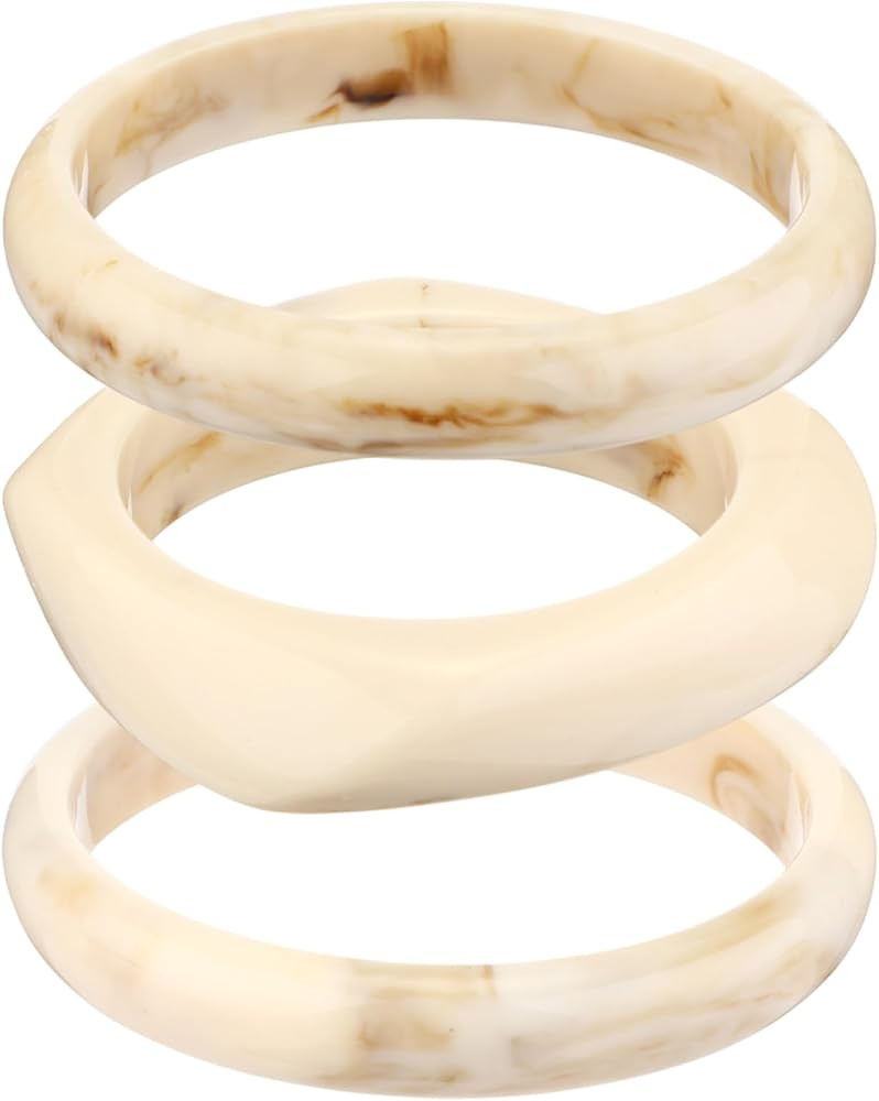 Tondiamo 3 Pcs Acrylic Resin Bracelets Chunky Bracelet for Women Irregular Geometric Wide Resin B... | Amazon (US)