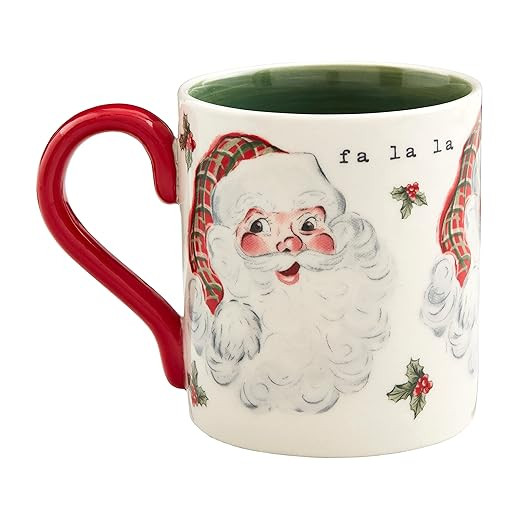 Mud Pie Vintage Christmas Mug, Santa Face, 15 oz | Amazon (US)