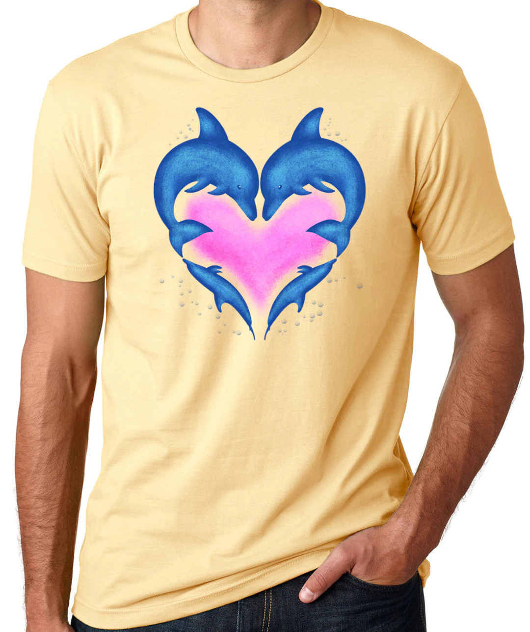 Dolphin Heart Graphic T-shirt Cute Marine Life Sea Beach Vacation Summer Aquatic Mammal Fish Prot... | Etsy (US)