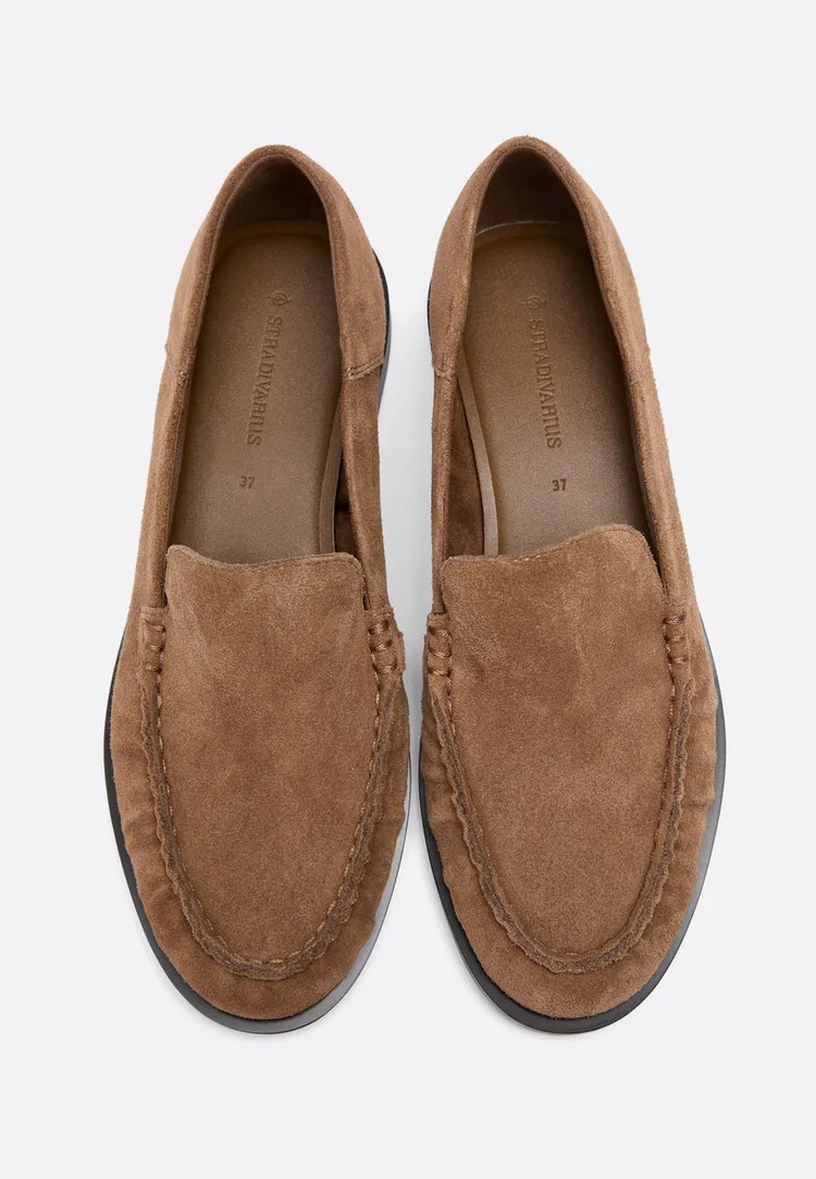 Stradivarius Leather loafers without a bar  TAN  5 | Stradivarius (UK)