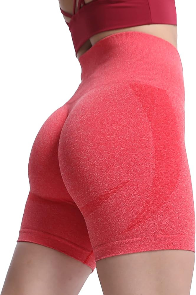 Aoxjox Contour Seamless Shorts for Women High Waist Workout Shorts Gym Biker Shorts Booty Running Yo | Amazon (US)