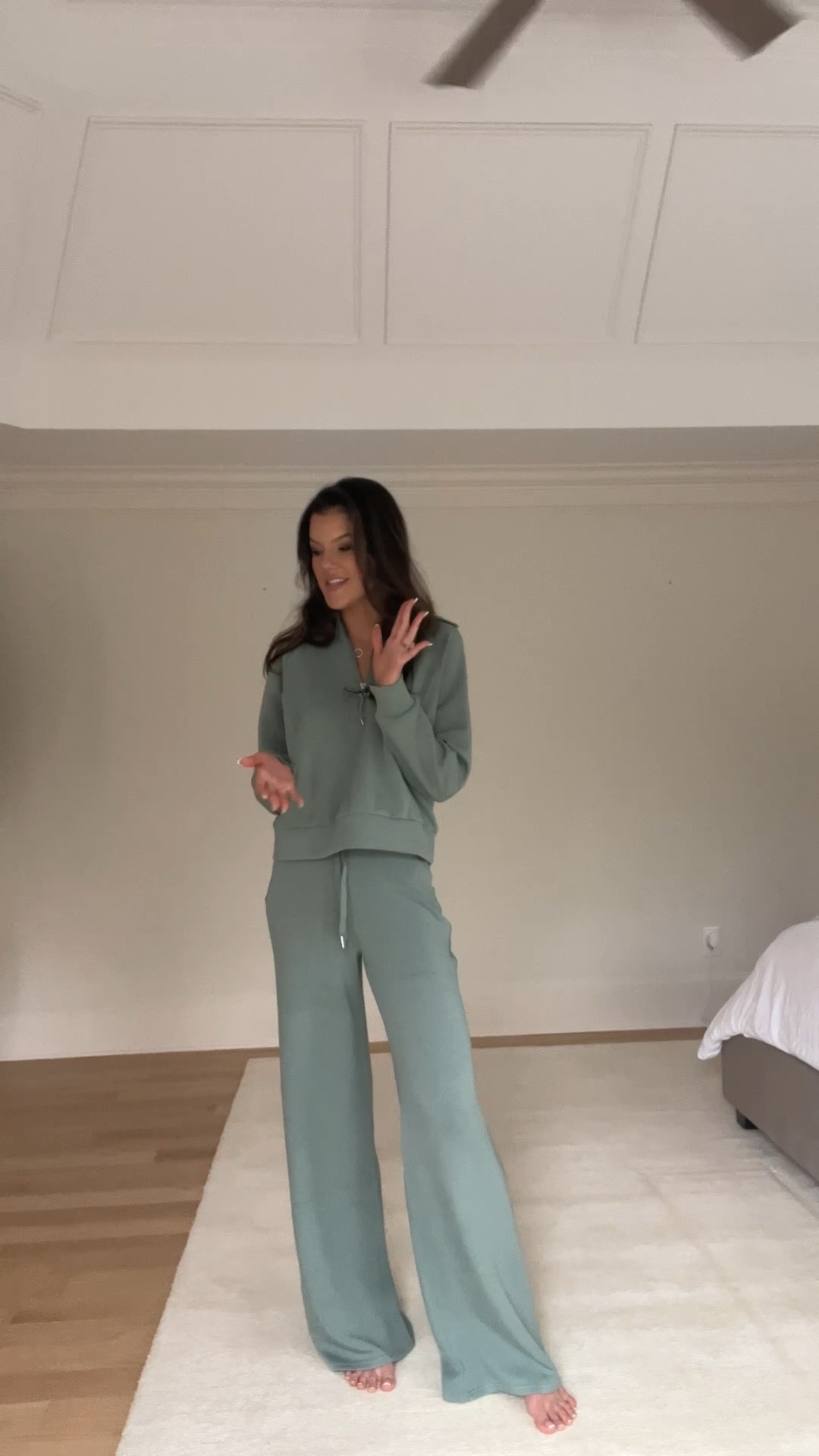 New Spanx set! I have this pullover and pants in multiple colors. I wear a size small tall in the pants and in this pullover I am wearing a size medium, though I also own the size large. I like the fit of both of them on me! 

#LTKSpringSale #LTKWatchNow #LTKSaleAlert