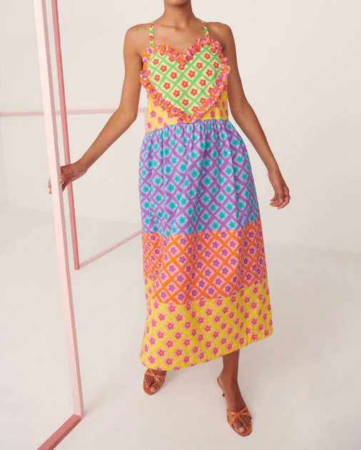 Tahaa Dress Print In Yellow/ Blue/ Pink/ Green | Shop Simon