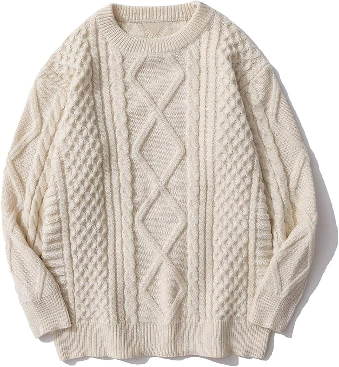 Aelfric Eden Oversized Knit Sweater Solid Vintage Pullover Sweater Unisex Woven Crewneck Knitted ... | Amazon (US)