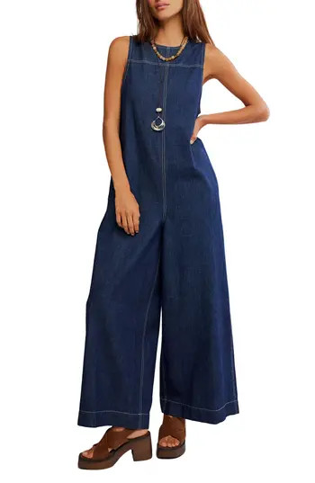 Free People Do No Wrong Denim Jumpsuit in Chemisty at Nordstrom Rack, Size Medium | Nordstrom Rack
