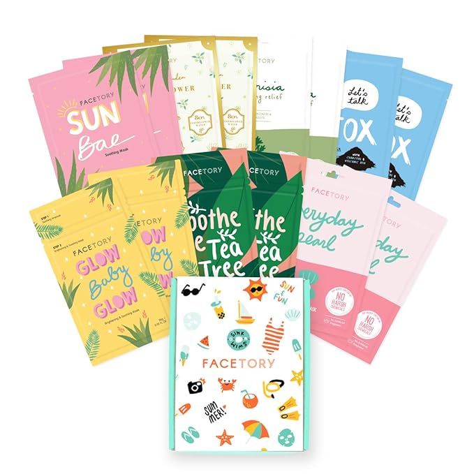 FACETORY Seasons Sheet Masks Essentials Box for Summer - Soft, Form-Fitting Facial Masks, For Oil... | Amazon (US)