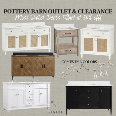 CLICK FIRST PHOTO FOR OPEN BOX DEALS!
Tons of clearance and one open box Pottery Barn bathroom vanity! I have all three of mine from here and highly recommend. 

#LTKstyletip #LTKhome #LTKsalealert