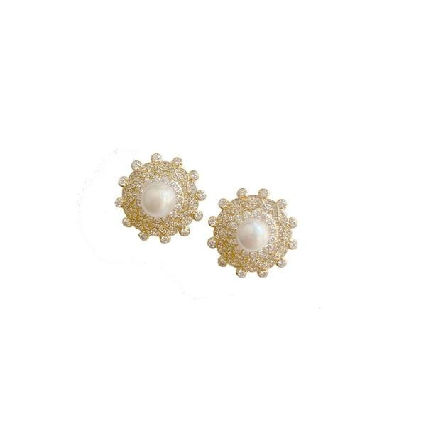 stud collection: embellished + pearl center stud | Nicola Bathie Jewelry