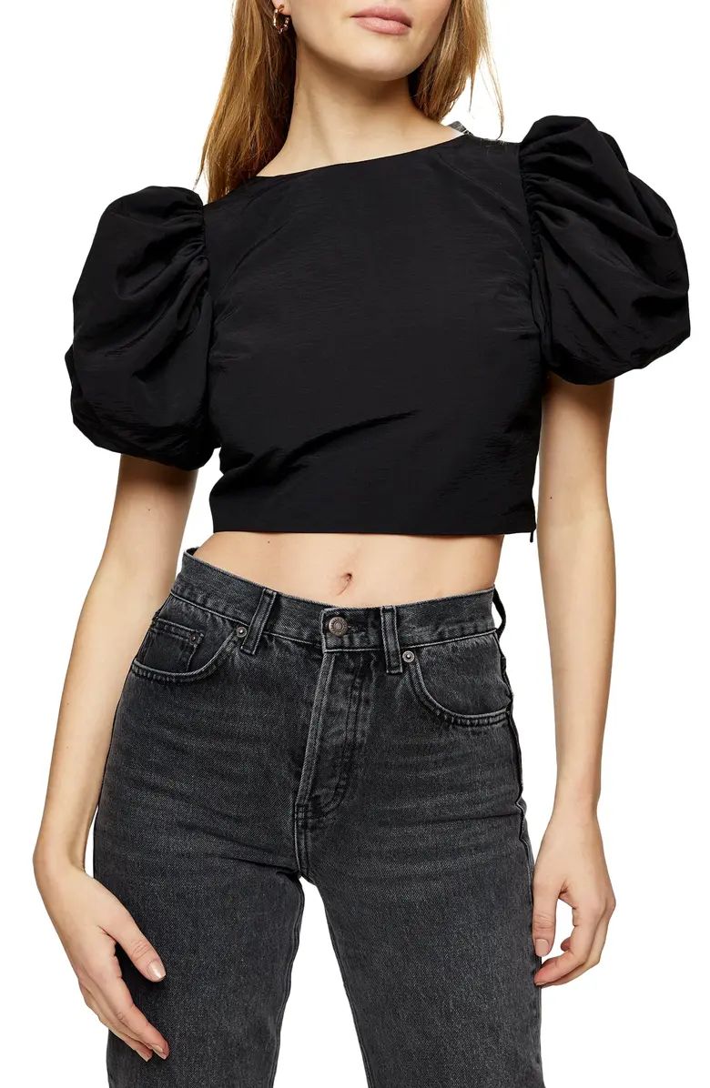 Puff Sleeve Crop Blouse | Nordstrom