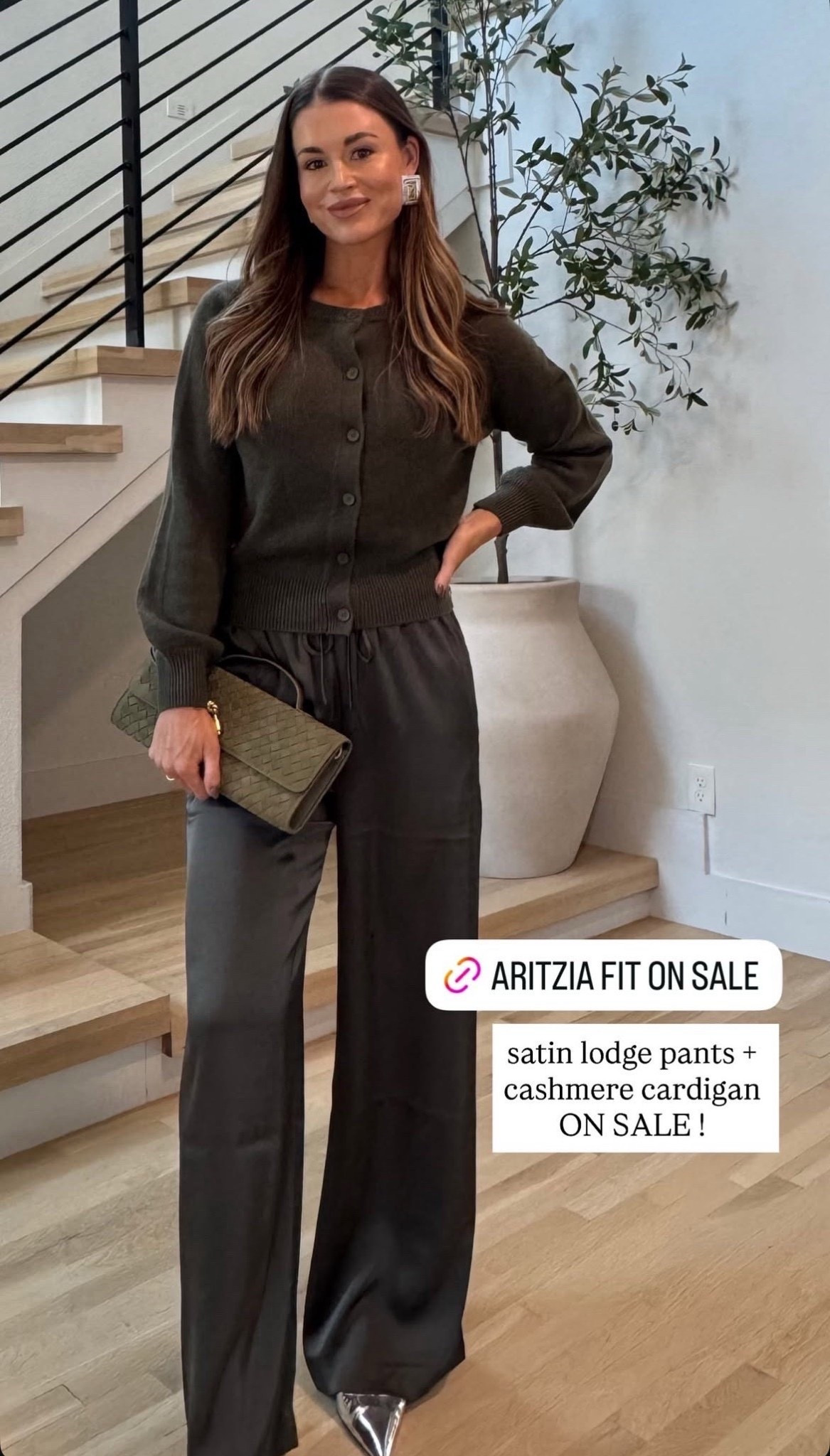My satin brown lodge pants + cashmere cardigan are both ON SALE!

#LTKFindsUnder100 #LTKSaleAlert