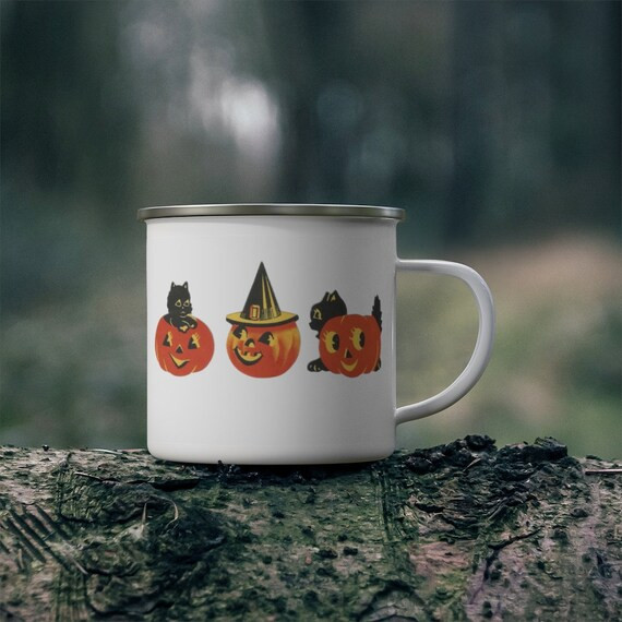 Halloween Mug Halloween Spooky Black Cat Pumpkin Campfire - Etsy | Etsy (US)