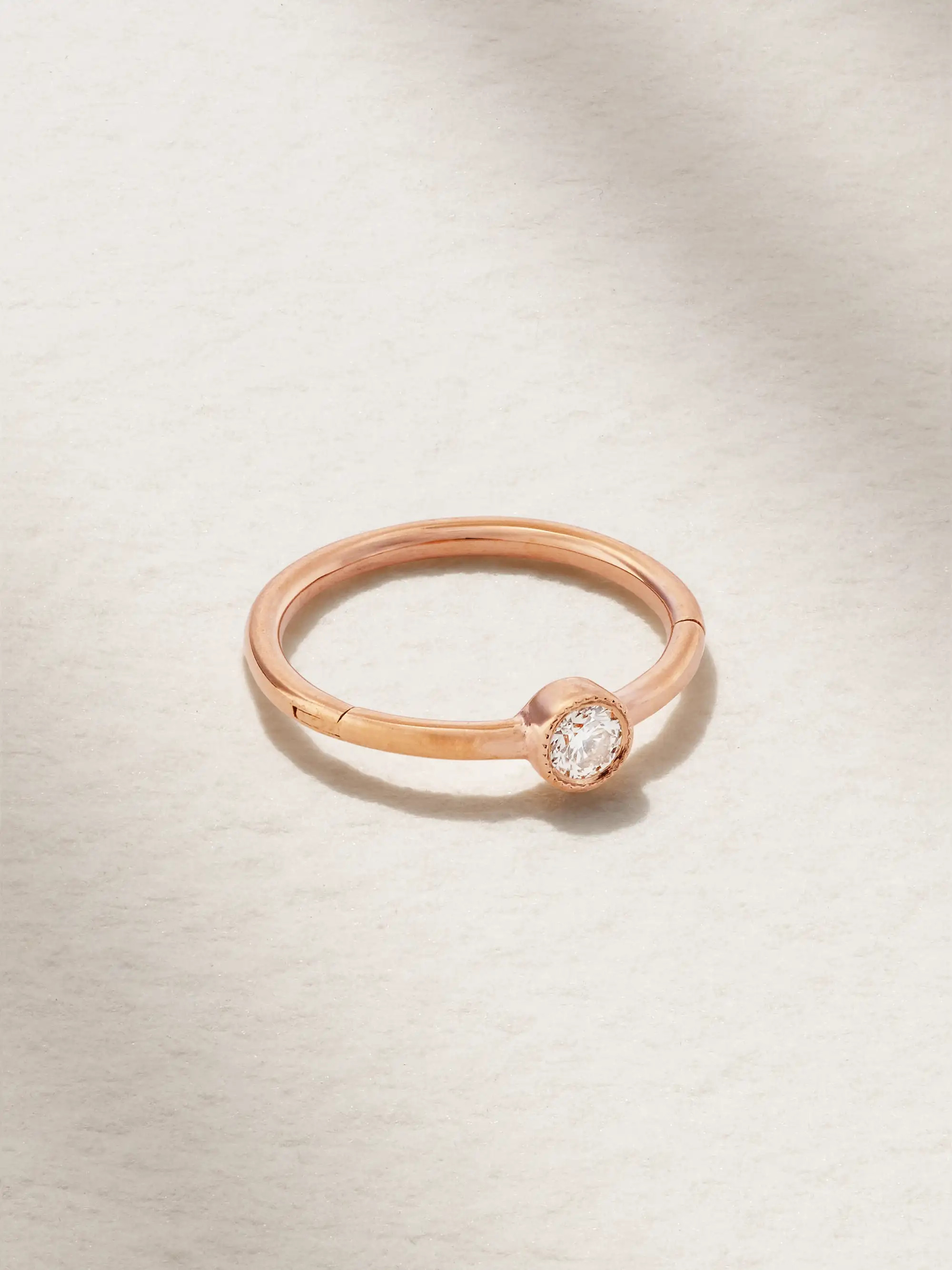 9.5mm 18-karat rose gold diamond hoop earring | NET-A-PORTER (US)