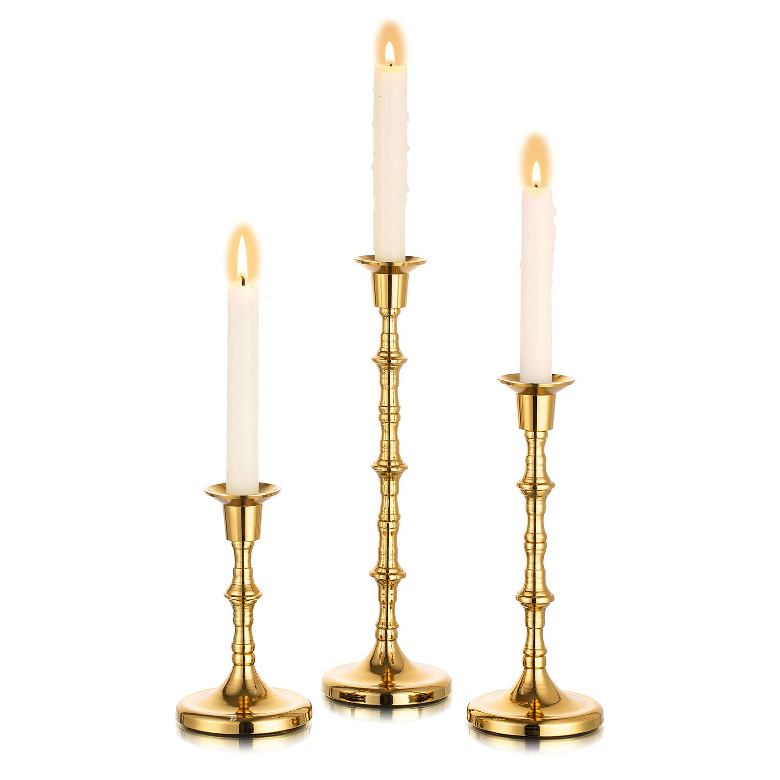 Nuptio Gold Candle Holders Taper Candlestick Holders Tall Thin Candle Sticks Candleholders Modern... | Amazon (CA)
