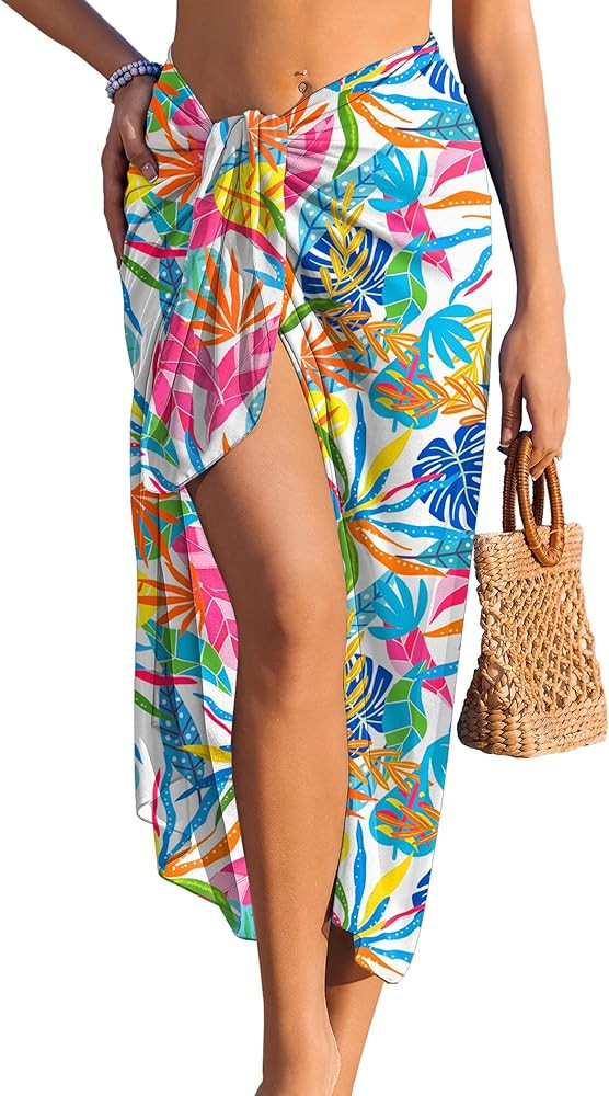 Ekouaer Women Sarong Chiffon Bathing Suit Cover Up Long Beach Bikini Wraps Sheer Swim Suit Coveru... | Amazon (US)