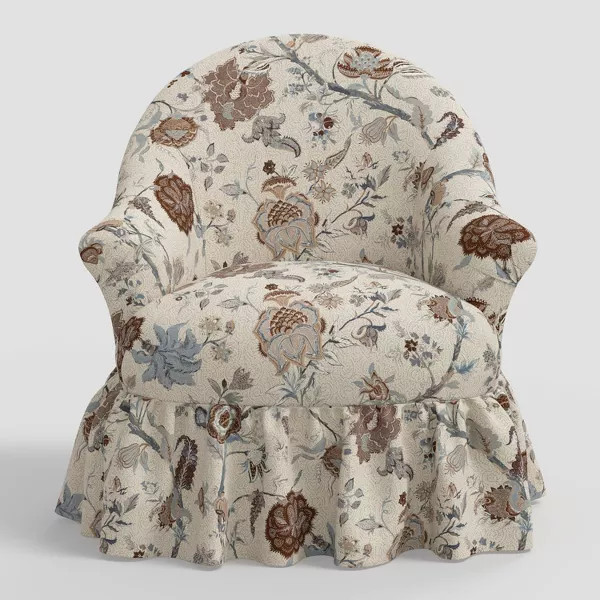 Ruffle Skirt Accent Chair with Swivel Cream Flecked Linen - Threshold™ designed with Studio McGee | Target