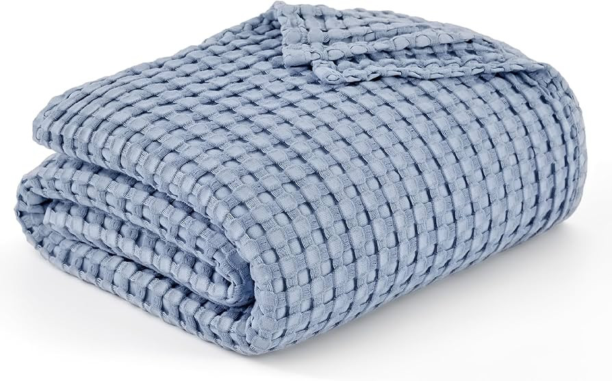 Bedsure Cooling Cotton Waffle King Size Blanket - Lightweight Breathable Summer Blanket of Rayon ... | Amazon (US)