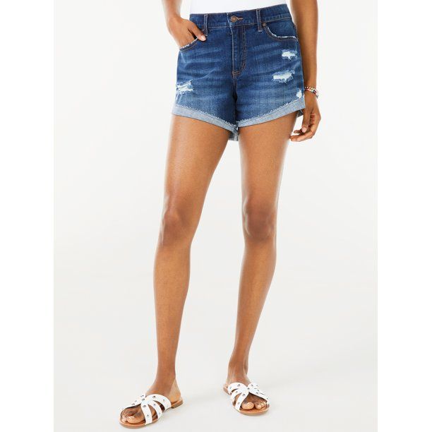 Scoop Women's Retro Boy Rolled Cuff Shorts | Walmart (US)