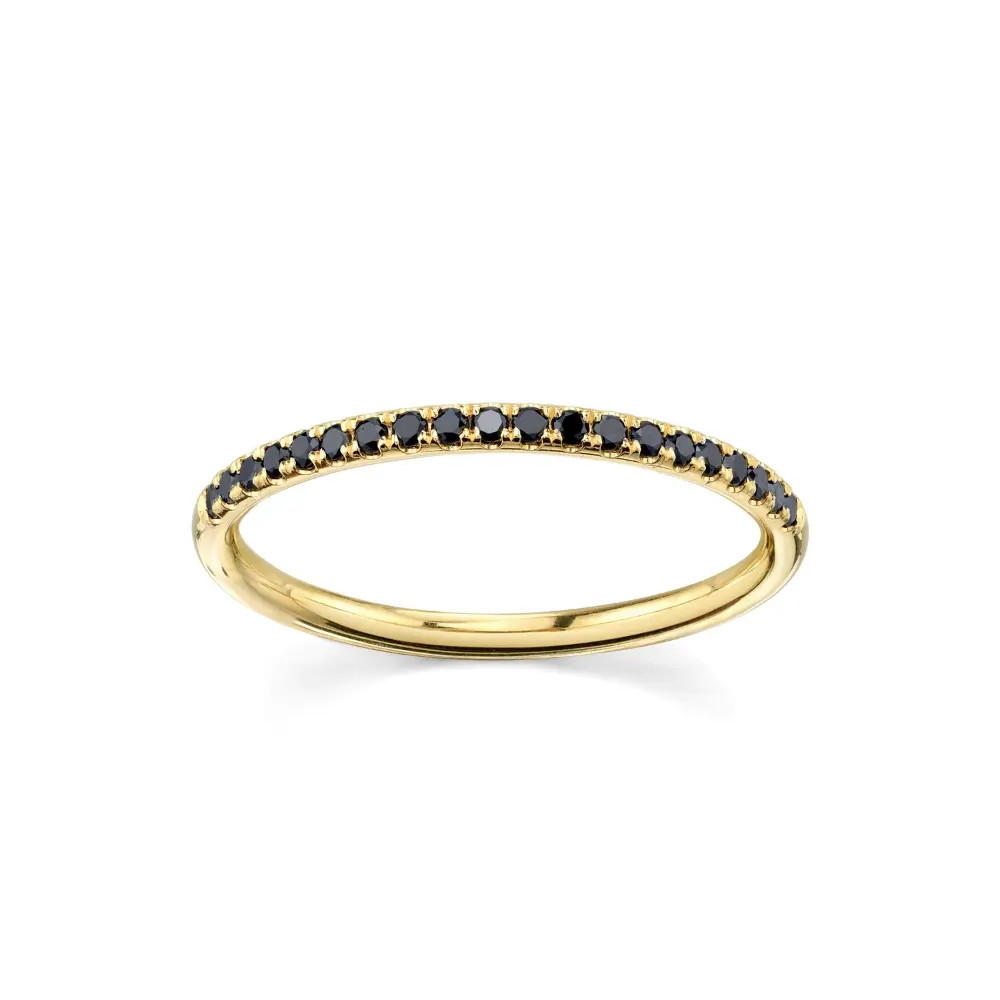 Black Diamond Whisper Half Eternity Band | Nontraditional Gold Wedding Band | Marrow Fine