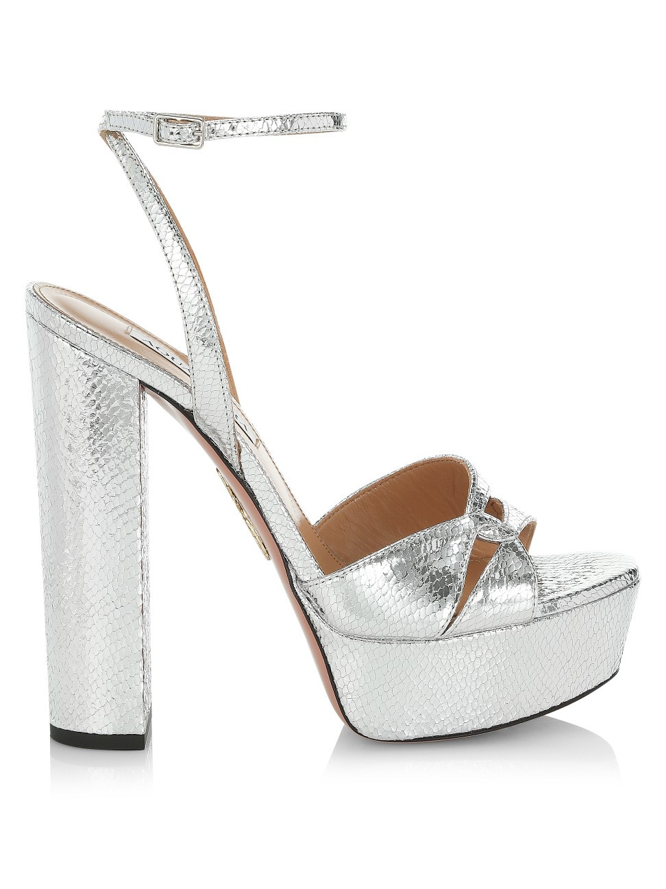 Sinner Snake-Embossed Metallic Leather Sandals | Saks Fifth Avenue