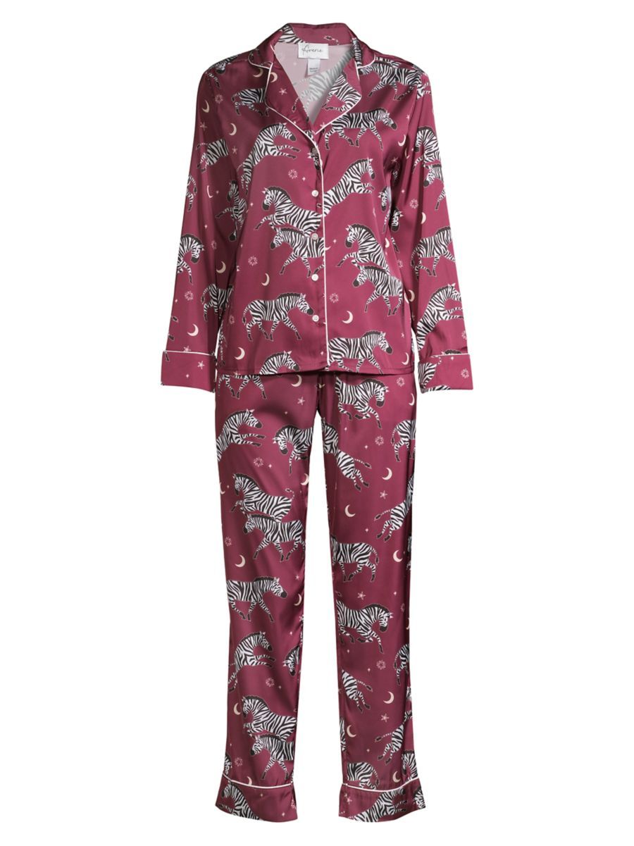 Two-Piece Zebra Print Pajama Set | Saks Fifth Avenue