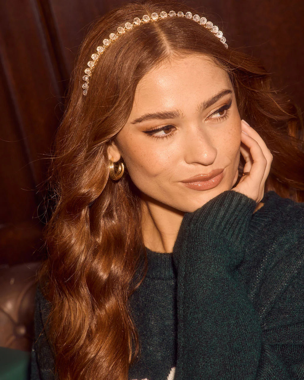 Sleigh Scene Rhinestone Embellished Headband | VICI