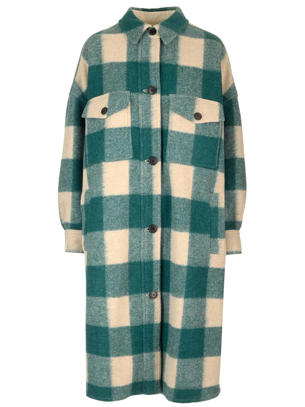 Isabel Marant Étoile Long Sleeved Checked Coat | Cettire Global