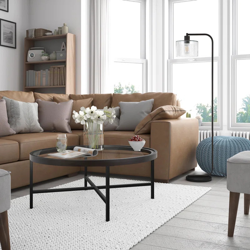 Thorin Glass Cross Legs Coffee Table | Wayfair North America