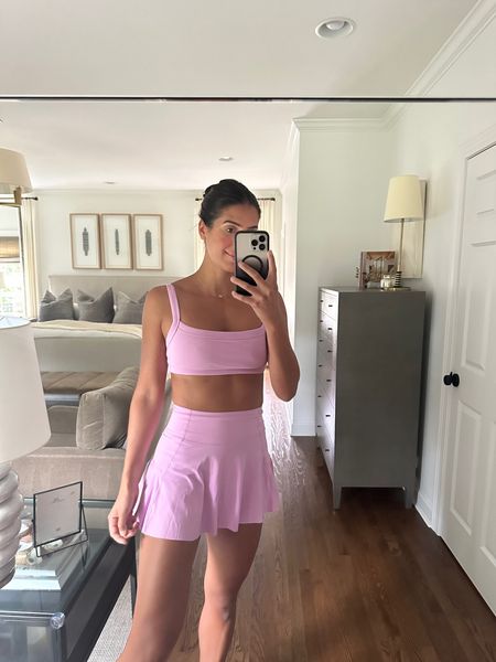Summer workout outfits - pink athletic skirt - matching skirt set - casual outfit ideas - athletic outfit inspo - cute workout outfits - weekend outfits - athelisure inspo - OOTD -fitness fashion - tennis skirt inspo - cute athletic outfits

#LTKfitness #LTKstyletip #LTKSeasonal