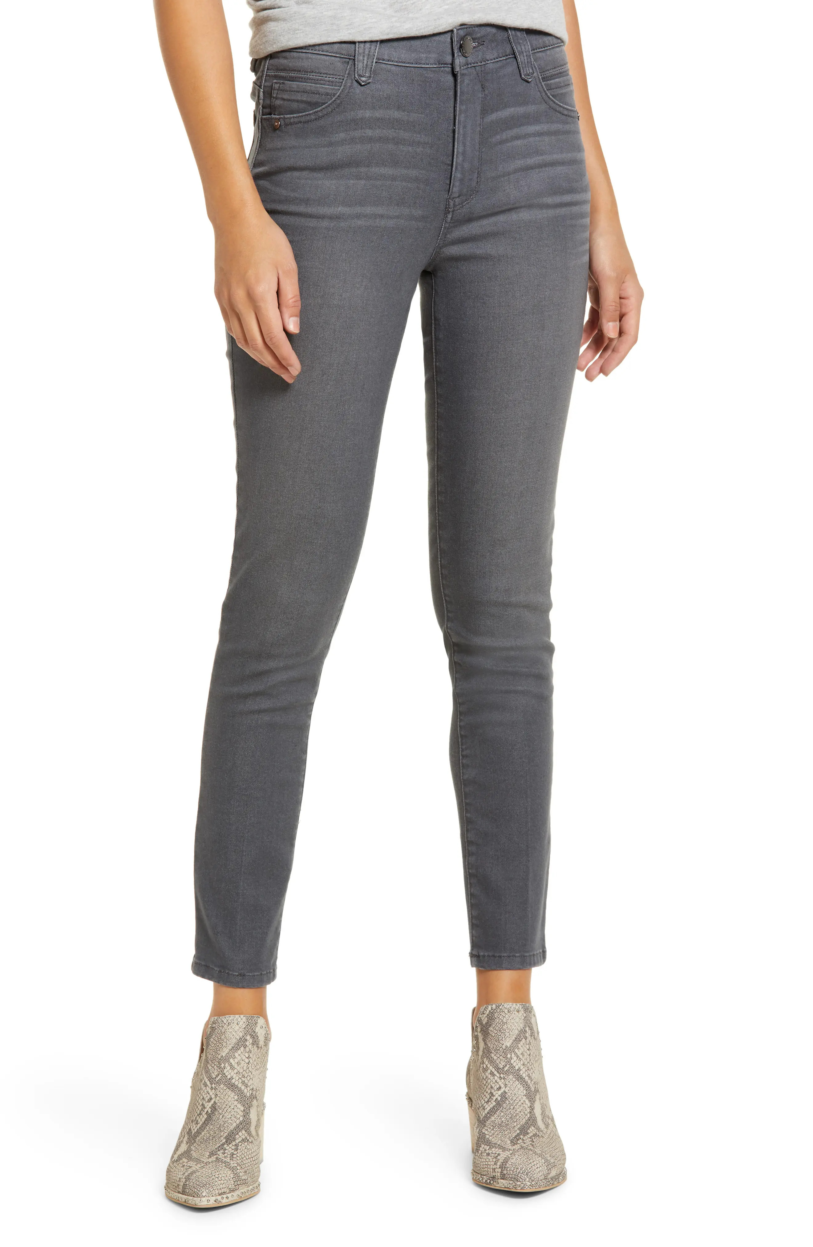 Women's Wit & Wisdom Ab-Solution High Waist Ankle Skinny Jeans, Size 0 - Grey (Regular & Petite) (No | Nordstrom