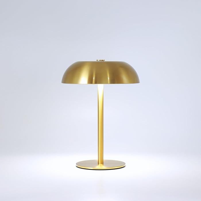 Portable LED Mushroom Table Lamp, 8.46'' Metal Small Cordless Desk Night Light with 5200mAh Recha... | Amazon (US)