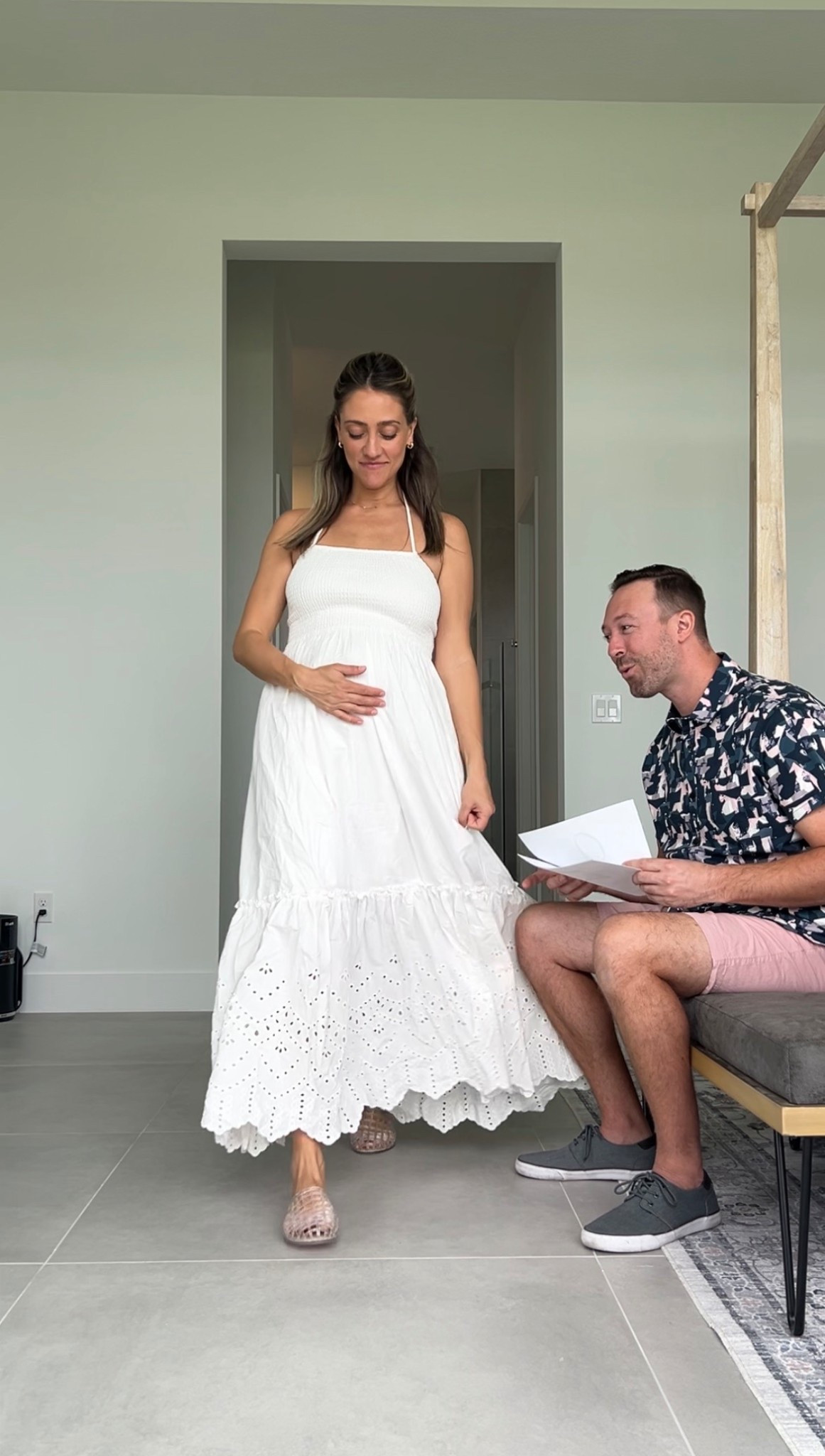 A favorite! White smocked open back maxi from Pink Blush! Use code carinafabozzi15 for 15% off! 

Maternity dress, white maxi, pregnancy ootd 

#LTKBump #LTKmomlife #LTKootd