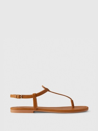 Vegan Leather T-Strap Sandals | Gap (US)