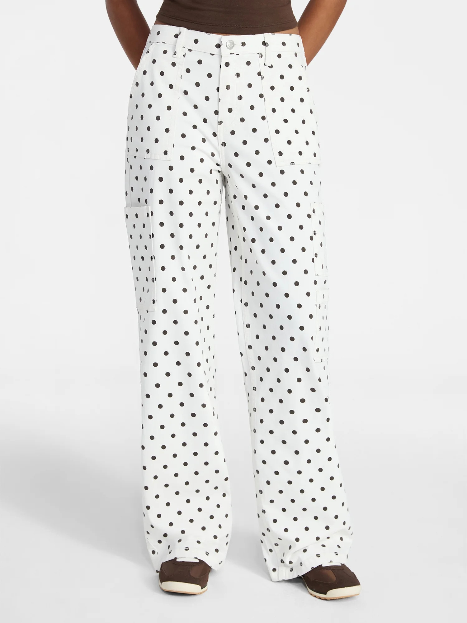 No Boundaries Wide Leg Cargo Pants, 29.5'' Inseam, Women's and Women's Plus Sizes XXS-4X | Walmart (US)