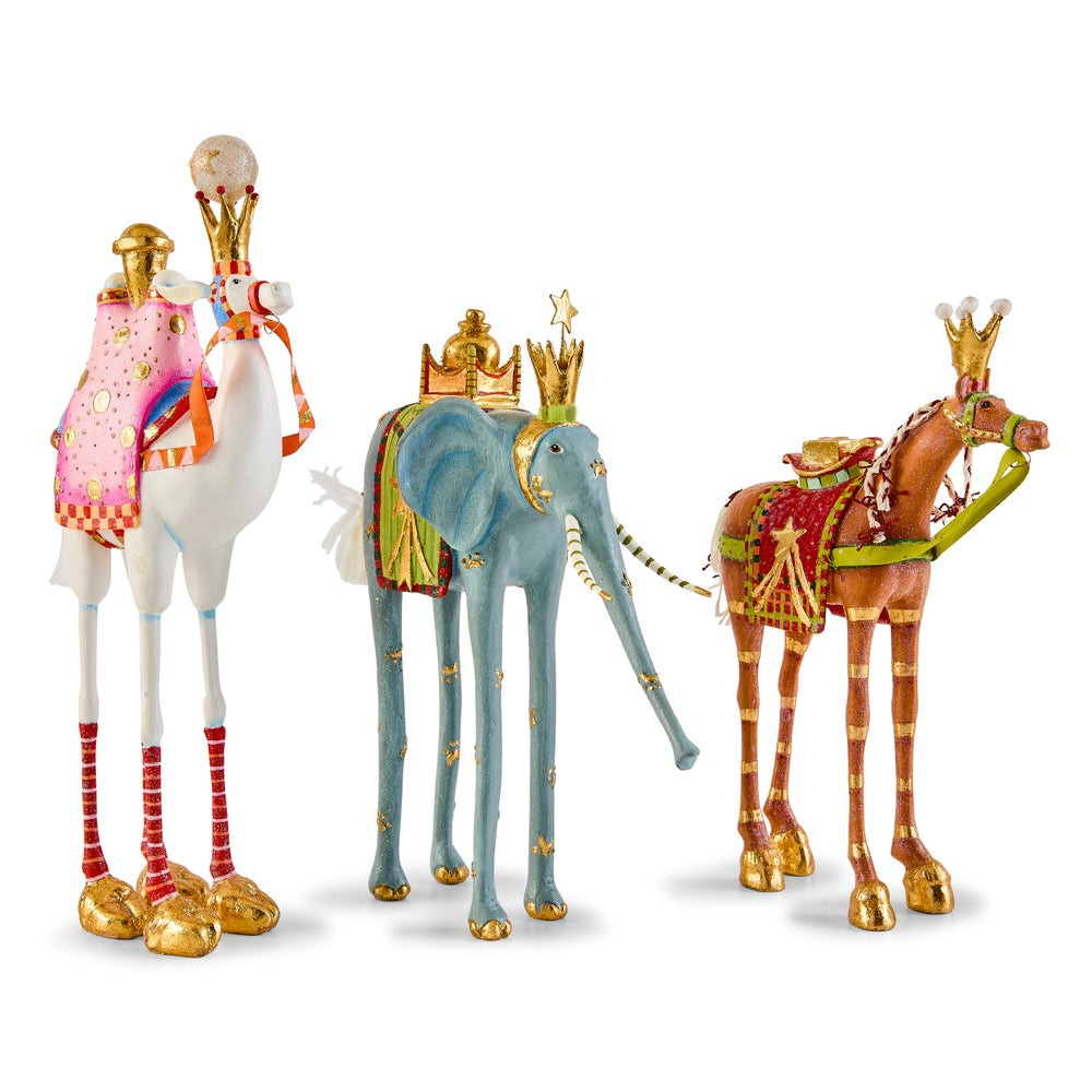 Patience Brewster Nativity Magi Animal Figures, Set of 3 | MacKenzie-Childs