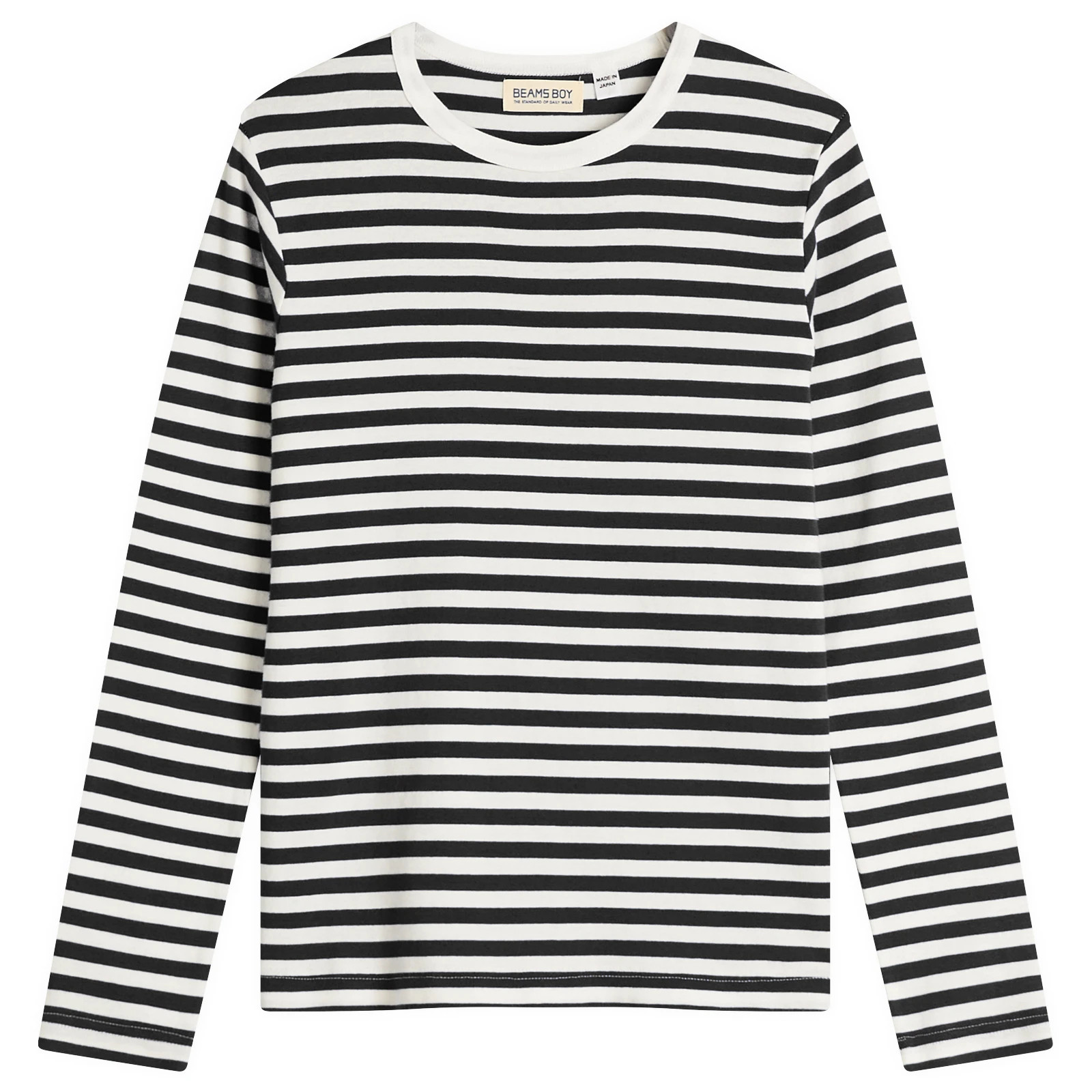 Beams Boy Women's Long Sleeve Stripe T-Shirt in Black/Off White | END. Clothing