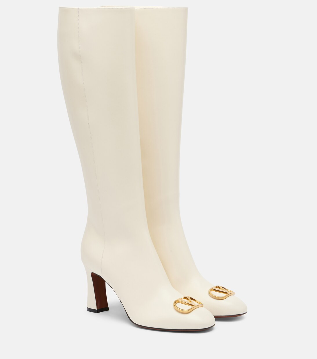 VLogo 80 leather knee-high boots | Mytheresa (UK)