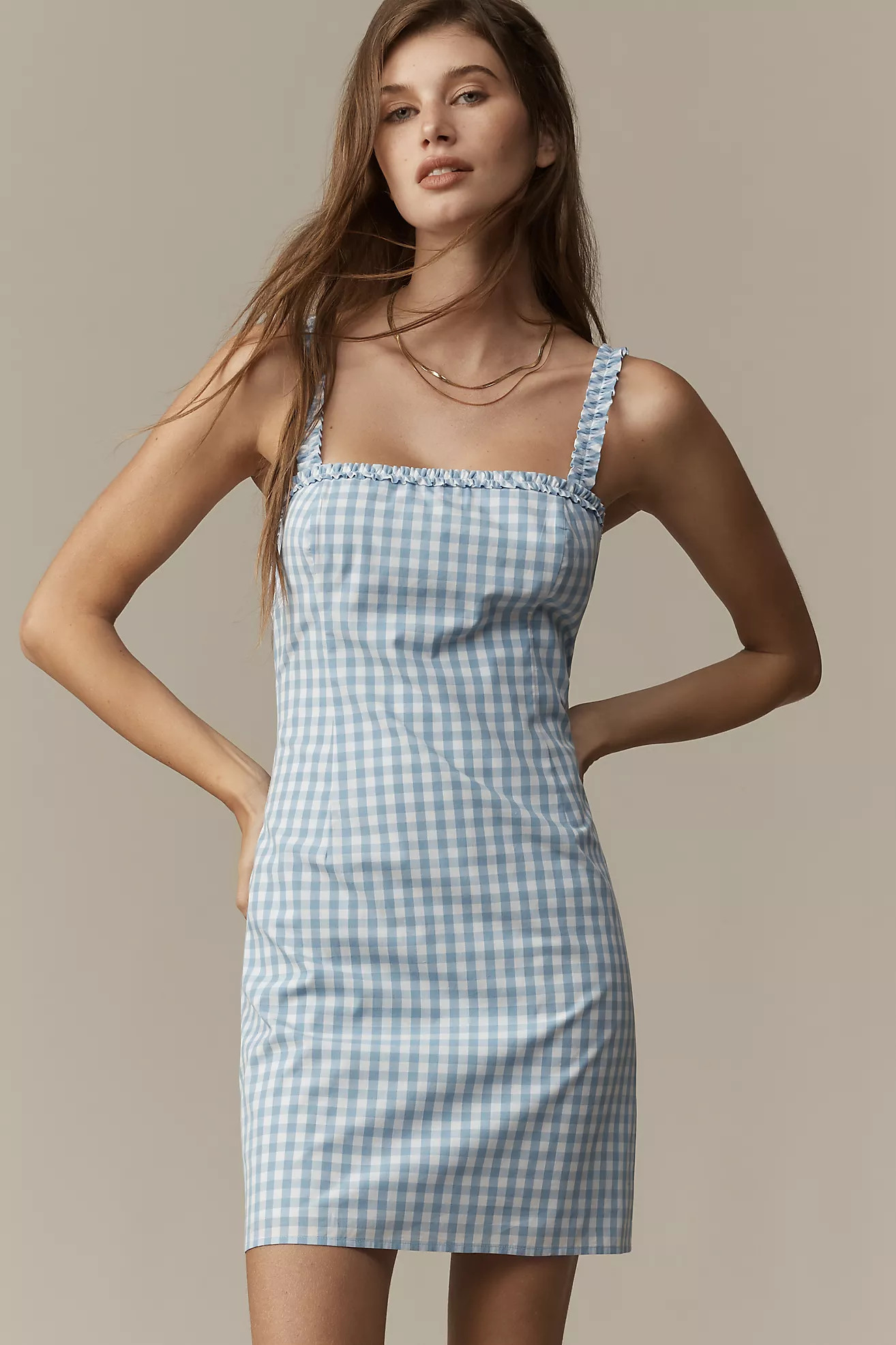 Mare Mare Gingham Square-Neck Mini Dress | Anthropologie (US)
