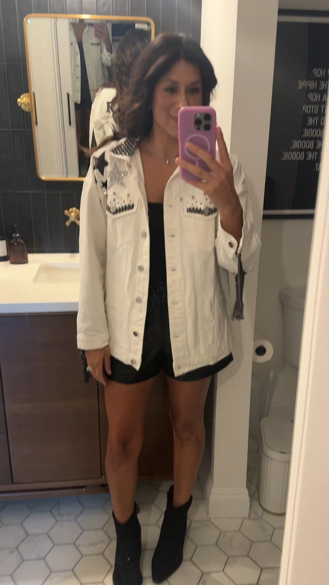 What I wore to the Raider game. The jacket is custom made, everything else from Amazon! 

#LTKFindsUnder50 #LTKSeasonal #LTKStyleTip