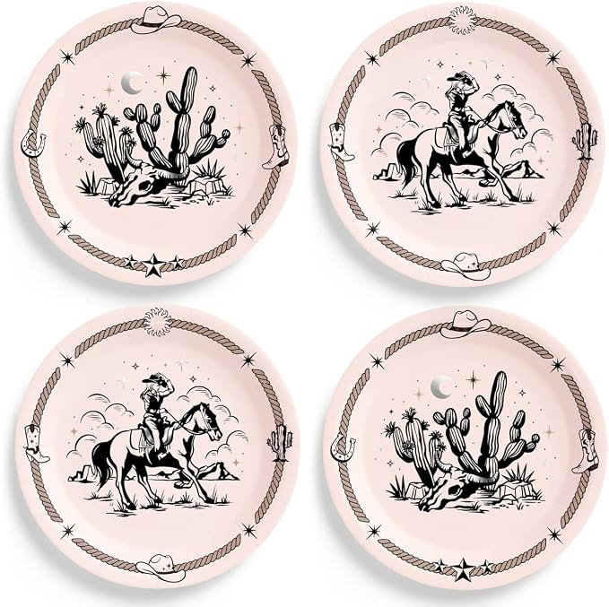 xo, Fetti Party Western Paper Plates | 24pcs. 9" | Printed Rodeo Bachelorette Decorations, Ranch ... | Amazon (US)
