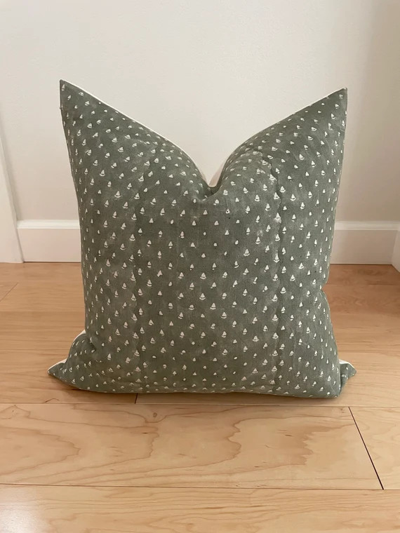 Dark Sage Green  Hand Blocked  Lots of Character With a | Etsy | Etsy (US)