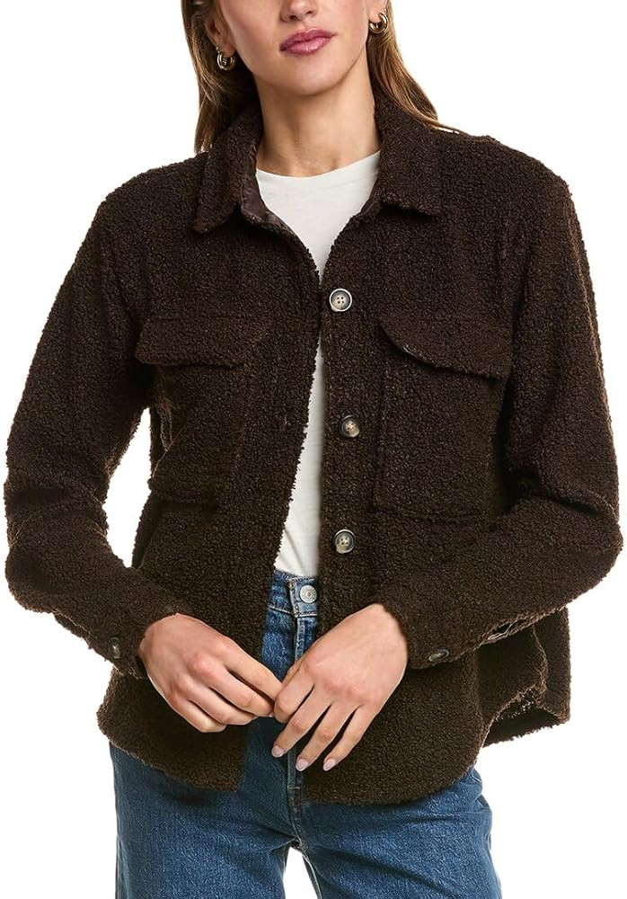 Beach Lunch Lounge Womens Beachlunchlounge Tory Fleece Shacket, M, Brown | Amazon (US)