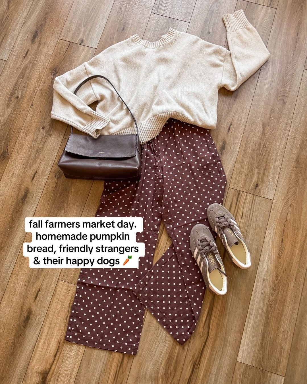 casual everyday fall outfit. brown polka dot linen pants with oversized sweater and adidas gazelle sneakers.

pants run a lil big, i am usually a small and sized down to an xs. 

adidas gazelle’s run huge! def size down 1

#LTKSeasonal #LTKSaleAlert #LTKootd