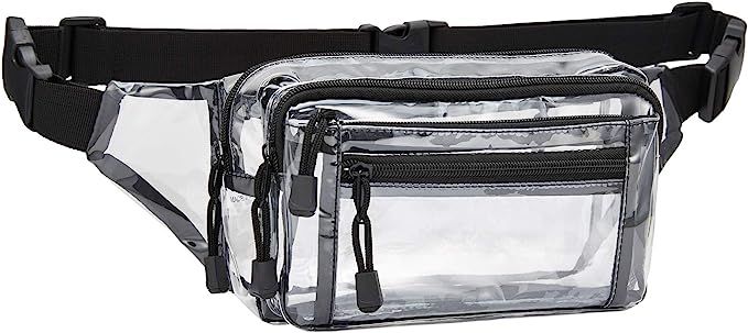 Clear Multi-purpose Fanny Pack for Women for Work, Waist Bag for Travel & Sporting Event (Black c... | Amazon (US)